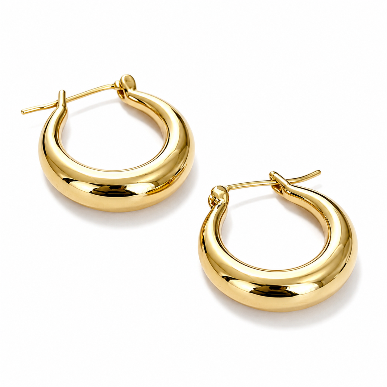 Vintage Gold Teardrop Hoop Earrings