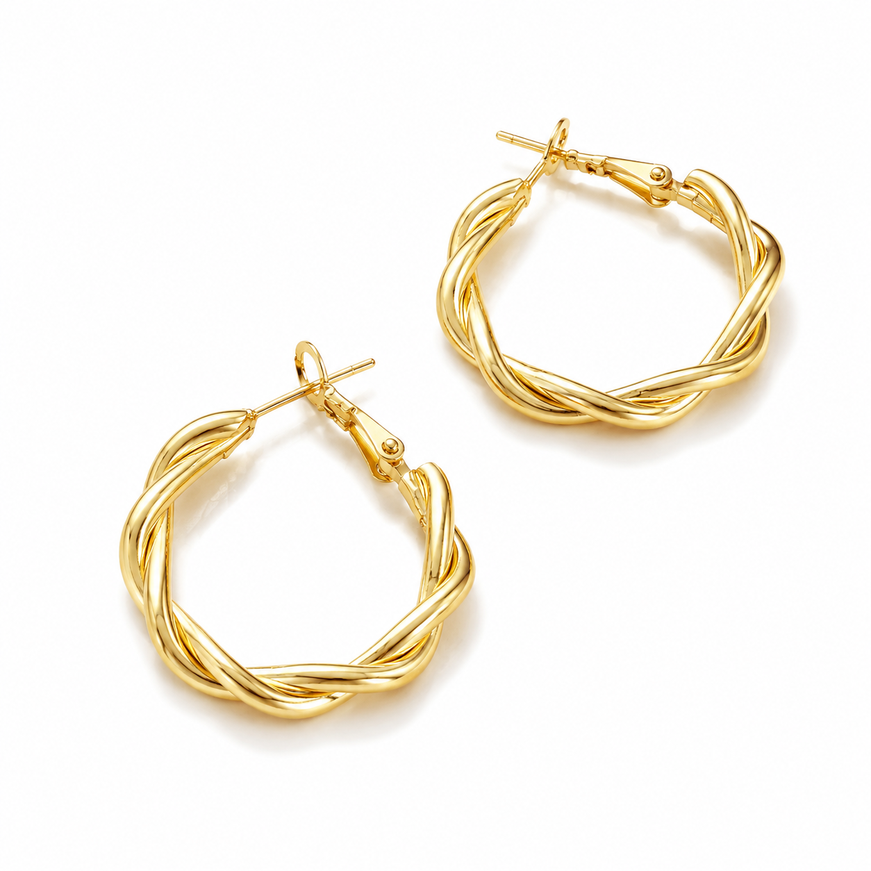 Aurora Twisted Gold Hoop Earrings